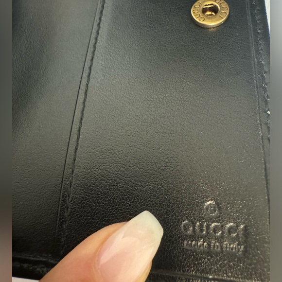 Gucci Marmont GG Chevron Black Leather Passport Holder Wallet - Picture 6 of 8